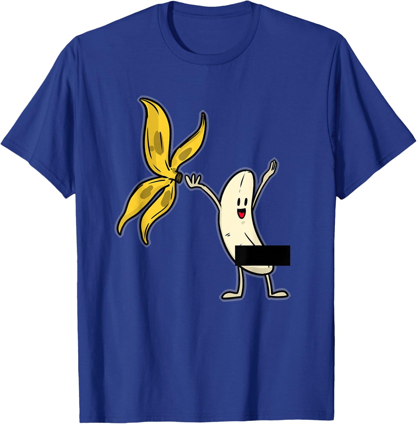 Banana Striptease Censored Naked Funny Adult T-Shirt - T-Shirt | Royal