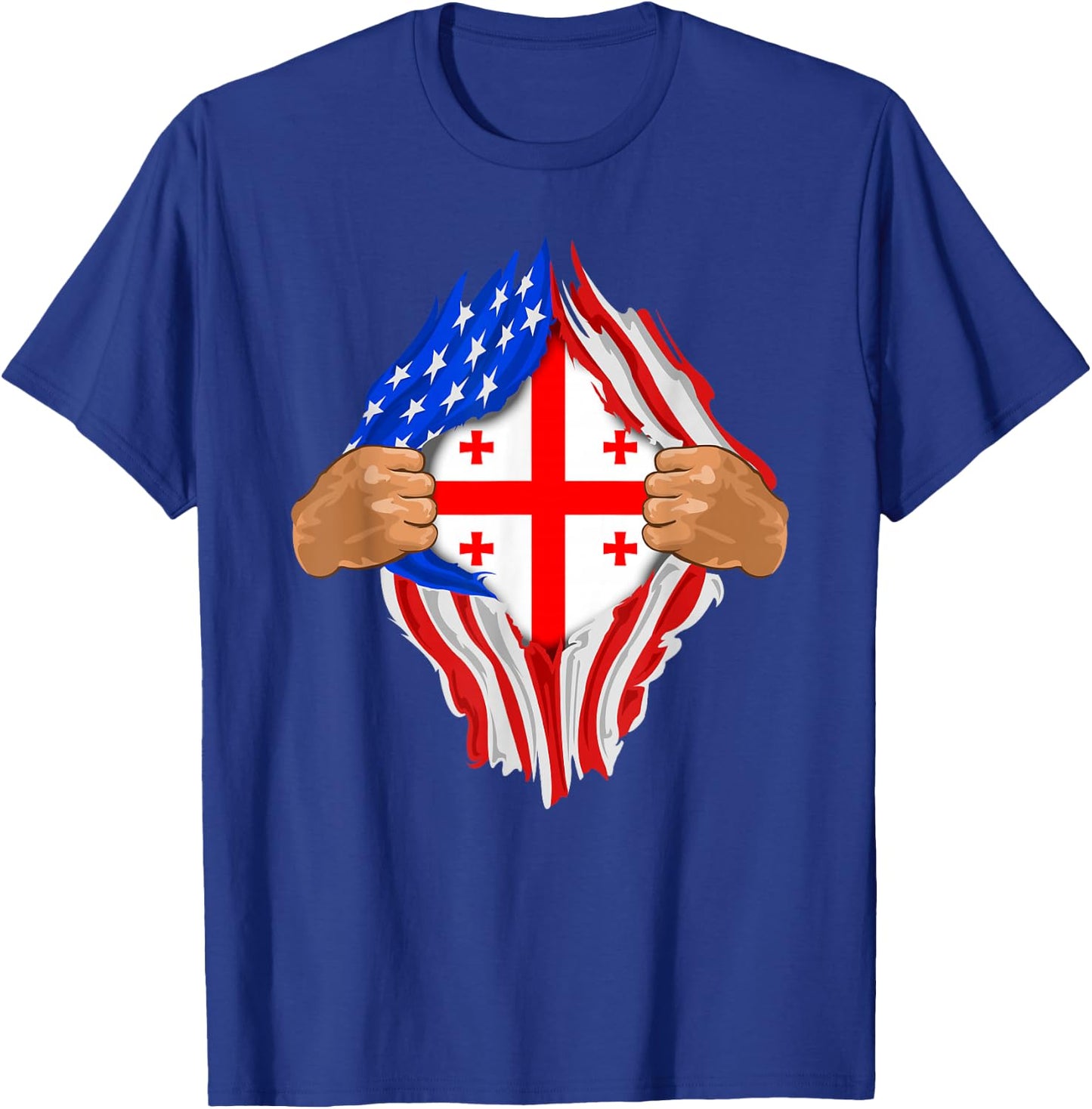 Georgian Blood Inside Me | Georgia Flag Gift T-Shirt - T-Shirt | Royal