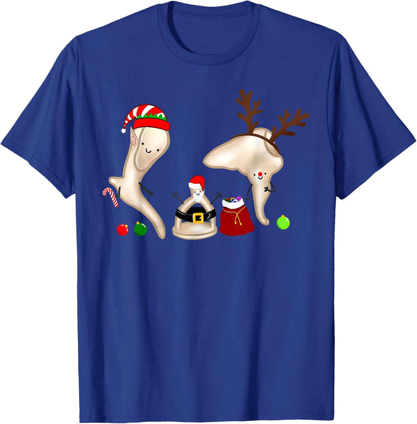 Christmas Ossicle Audiology Audiologist Student ENT Nurse T-Shirt - T-Shirt | Royal