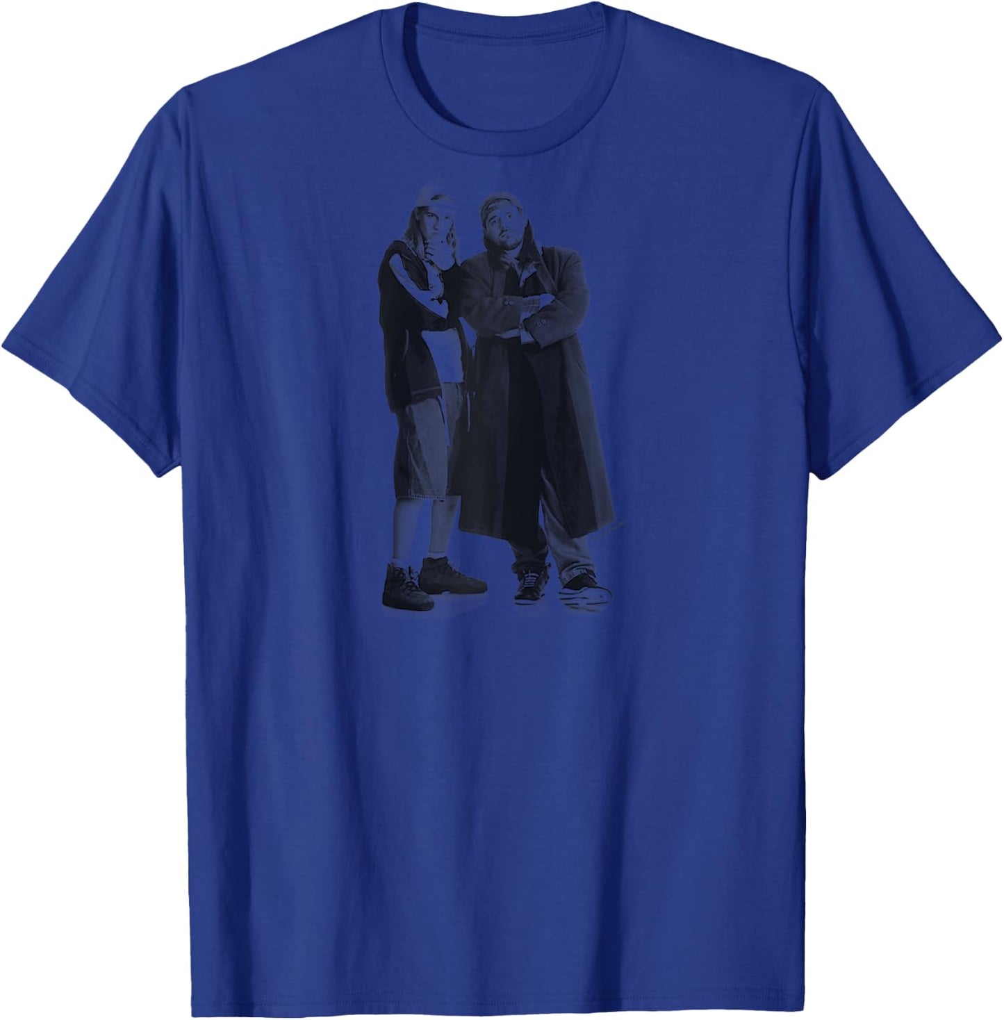 Jay & Silent Bob Black & White Standing Portrait Raglan Baseball T-Shirt - T-Shirt | Royal