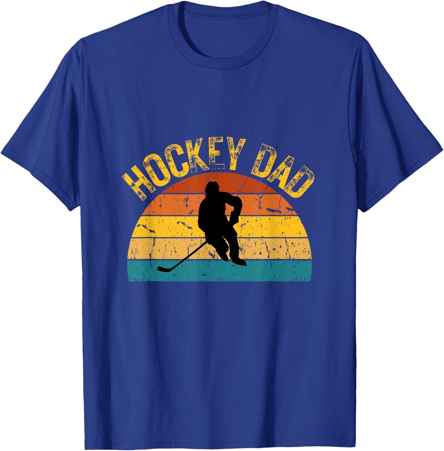 Ice Hockey Retro Vintage Player Hockey Dad Men Father T-Shirt - T-Shirt | Royal