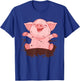 Happy Pig Playing In The Mud Funny Animal Lover Costume T-Shirt - T-Shirt | Royal