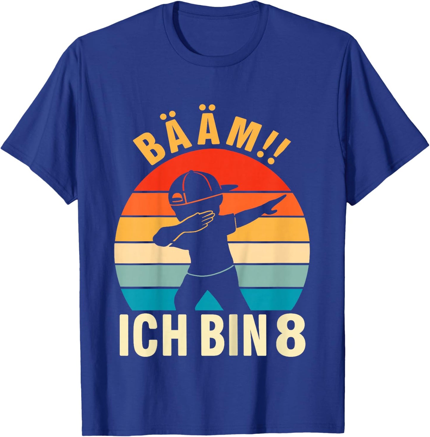 Children's Dabbing Birthday 8 Years Boys 8th Birthday , black T-Shirt - T-Shirt | Royal