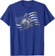 USA Flag Walleye Fishing Design Girls Kids Men T-Shirt - T-Shirt | Royal