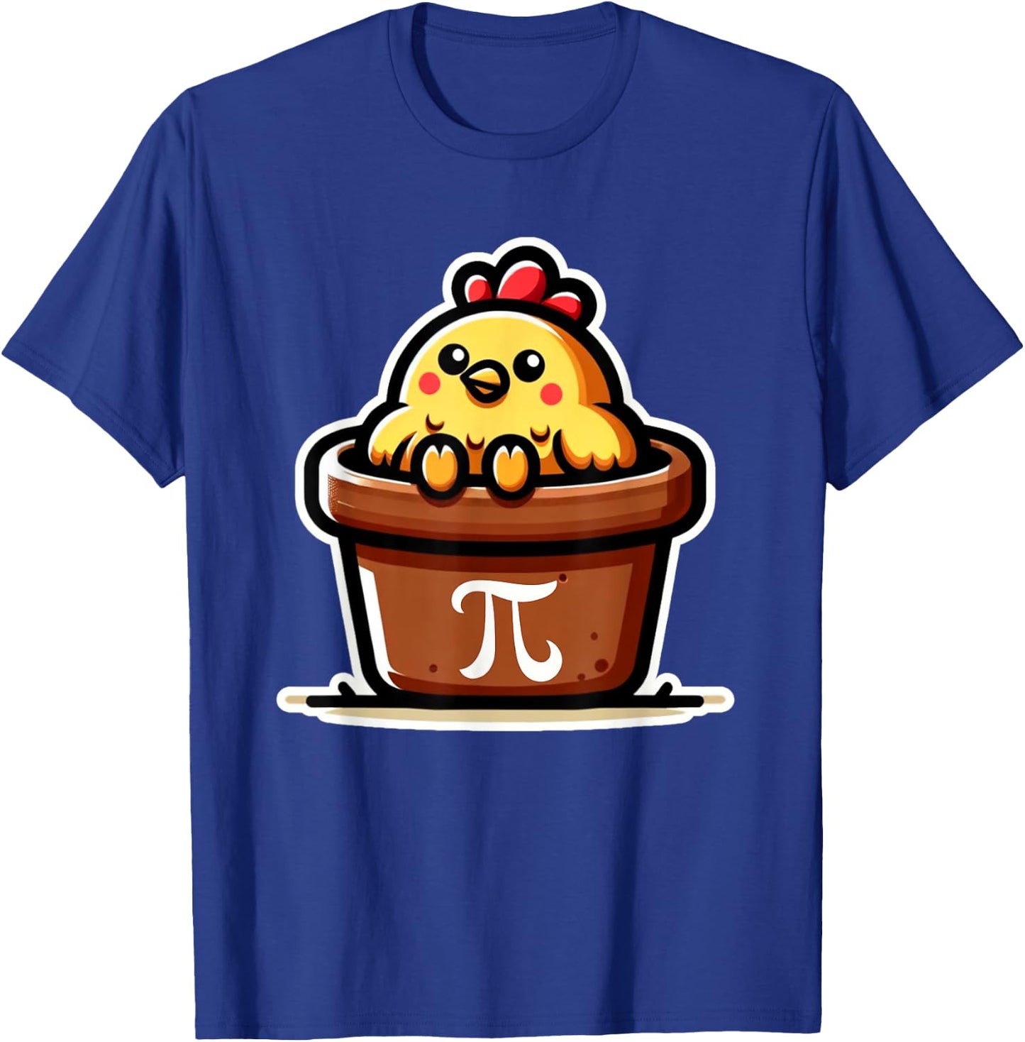 Funny Math Pun Chicken Pot Pi Cute Mathematics Humor T-Shirt - T-Shirt | Royal