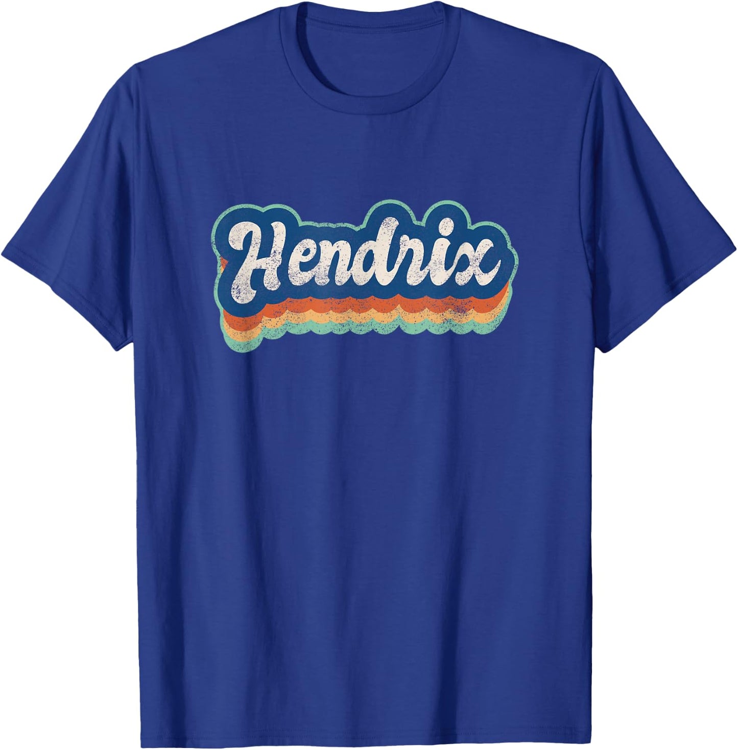 Hendrix First Name Boy Vintage Style 70s 80s Personalized T-Shirt - T-Shirt | Royal