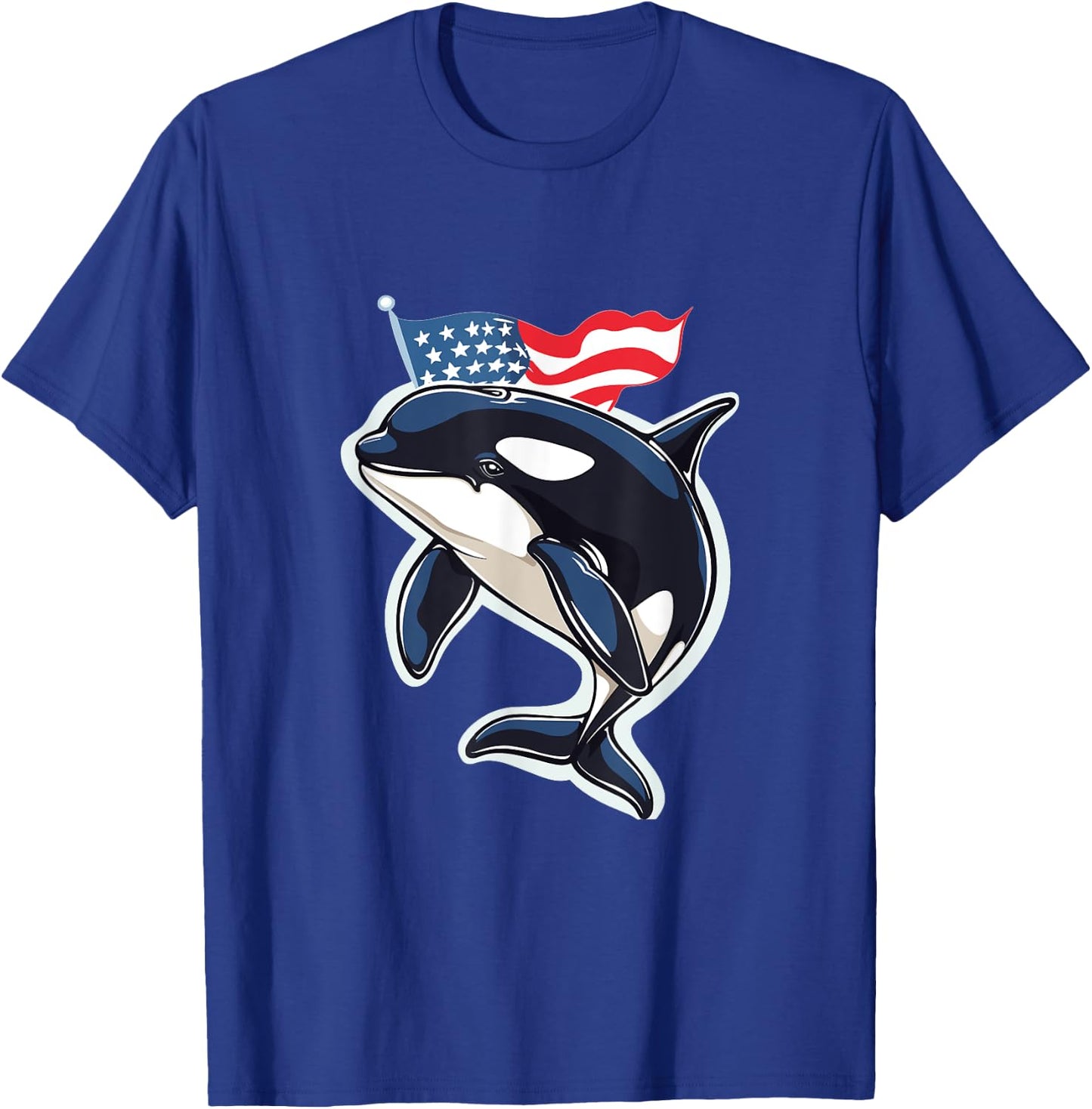 Orca American Flag Patriotic 4th Of July T-Shirt - T-Shirt | Royal