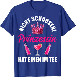 Princess Not Pushing JGA Party Mallorca Malle Saufen , black T-Shirt - T-Shirt | Royal