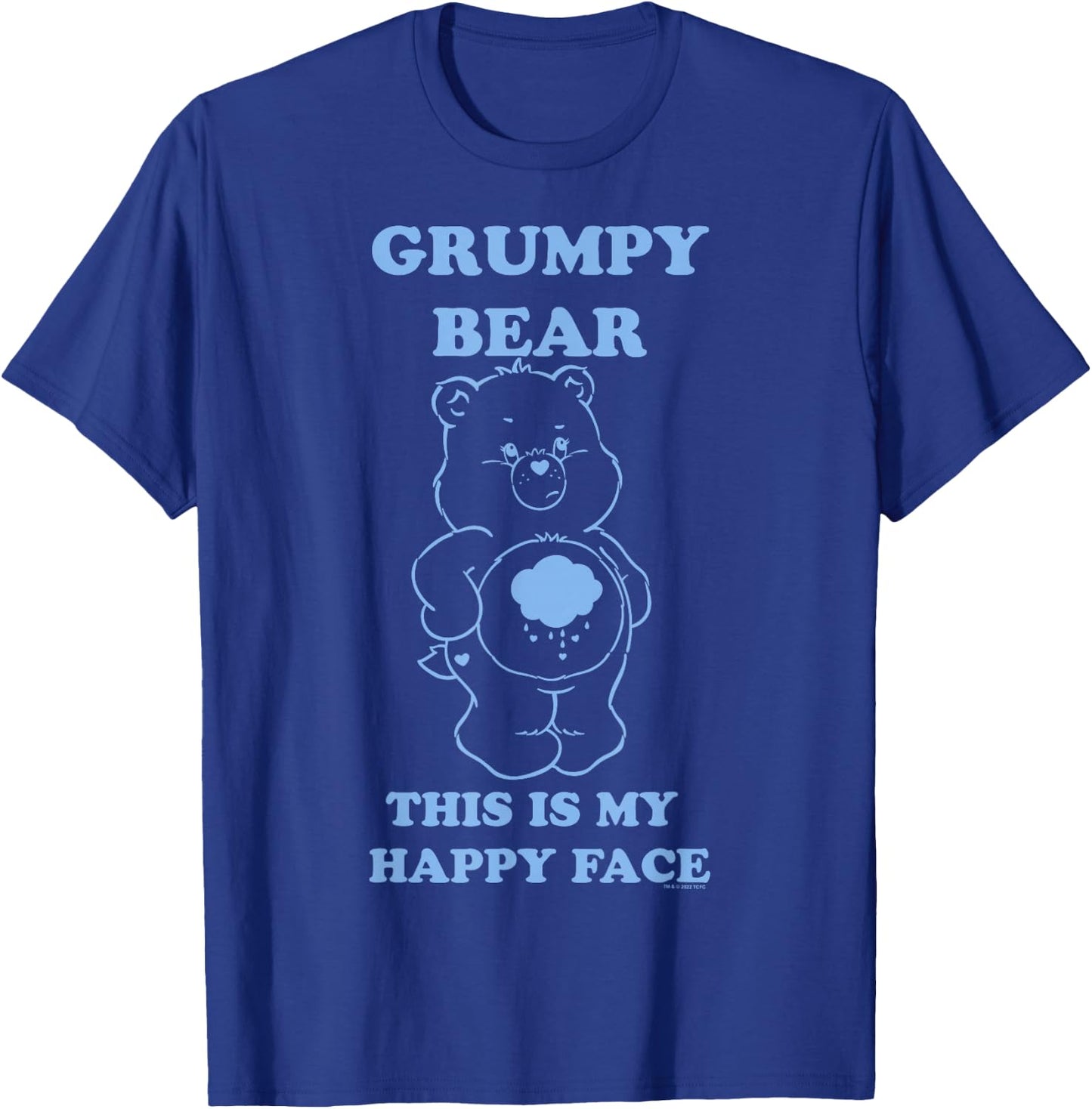 Care Bears Grumpy Bear This Is My Happy Face Costume , Black, S T-Shirt - T-Shirt | Royal