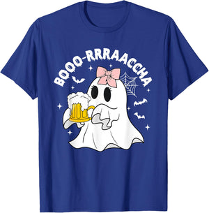 Booo-rrraaccha, Funny Halloween Drunk Ghost, Cute Ghost T-Shirt - T-Shirt | Royal