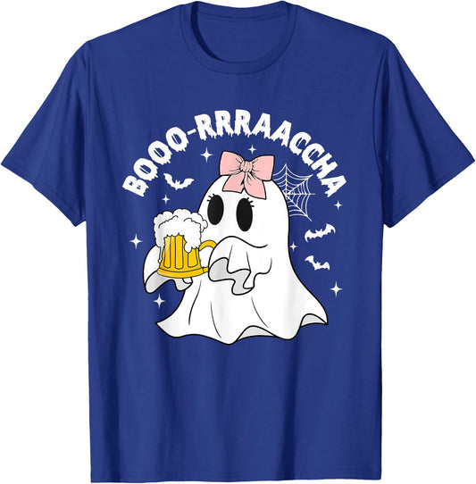 Booo-rrraaccha, Funny Halloween Drunk Ghost, Cute Ghost T-Shirt - T-Shirt | Royal