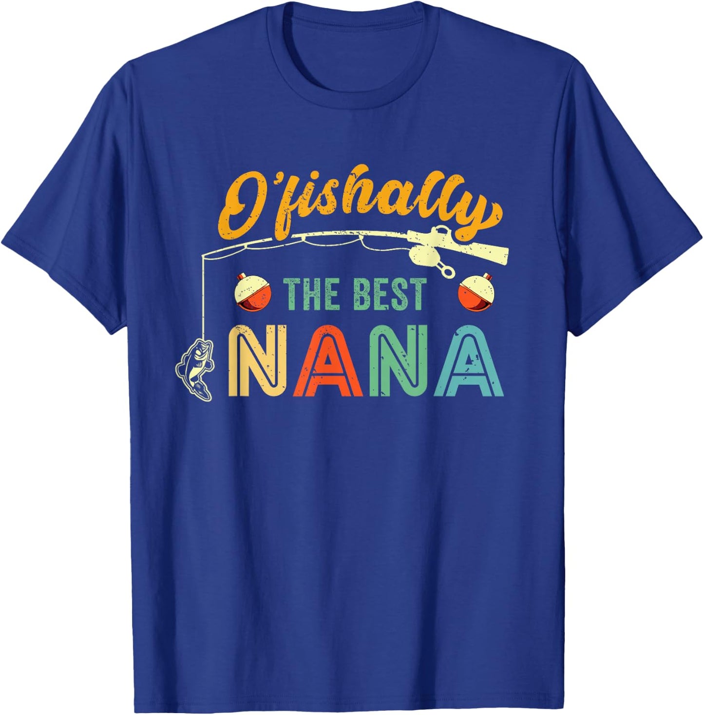Best Nana Fishing Grandma Fisherwoman Cute Grandmother Fish T-Shirt - T-Shirt | Royal