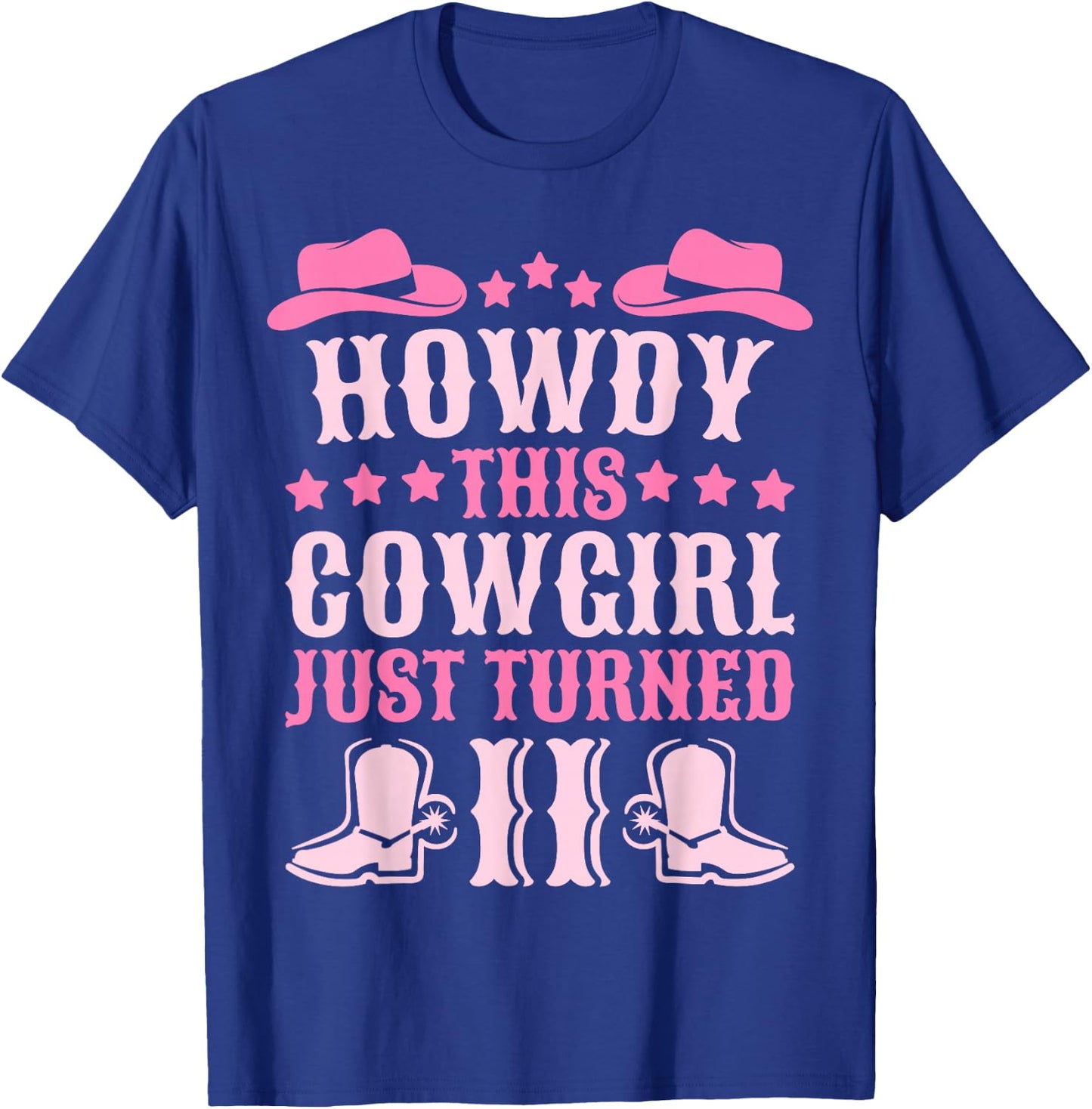 11yr Birthday Cowgirl Western 11 Year Old Girl 11th Birthday T-Shirt - T-Shirt | Royal