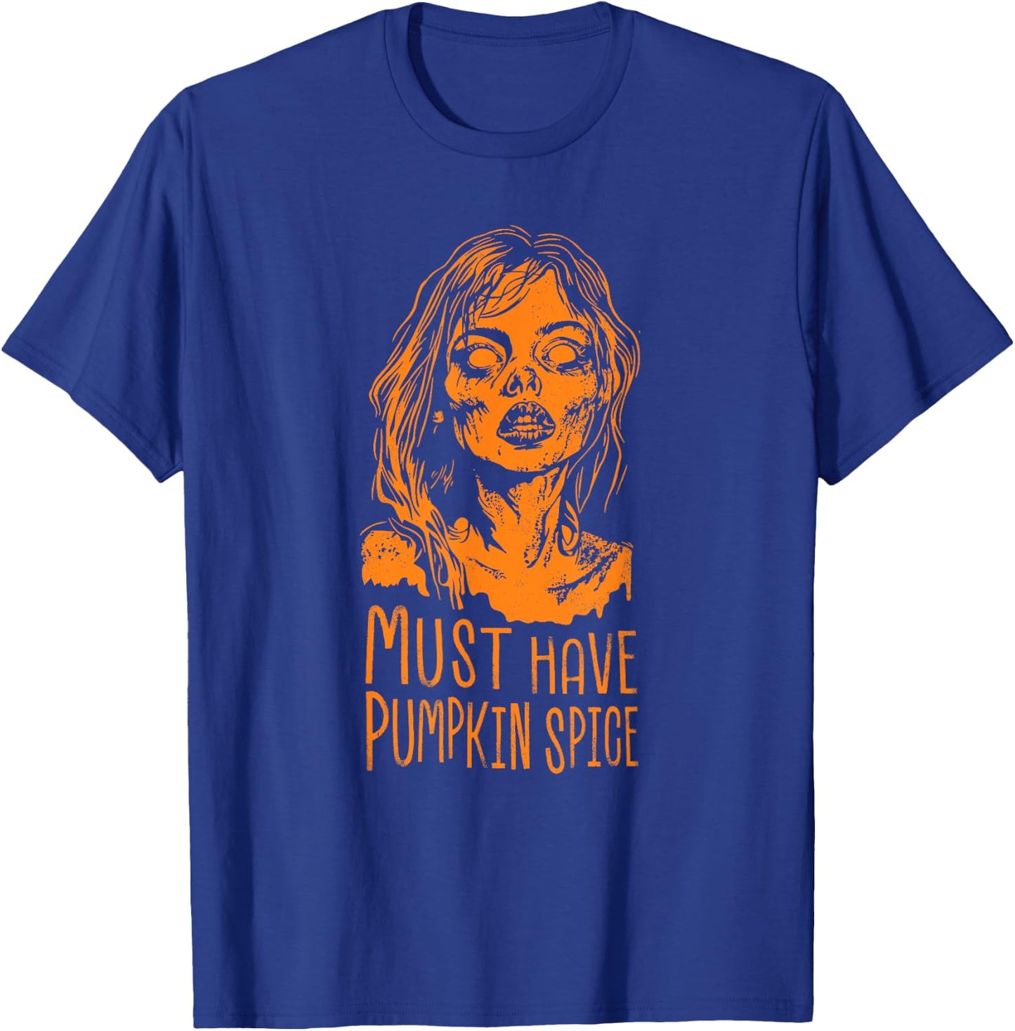 Funny Pumpkin Spice Zombie Coffee Halloween Drink Latte Fall T-Shirt - T-Shirt | Royal
