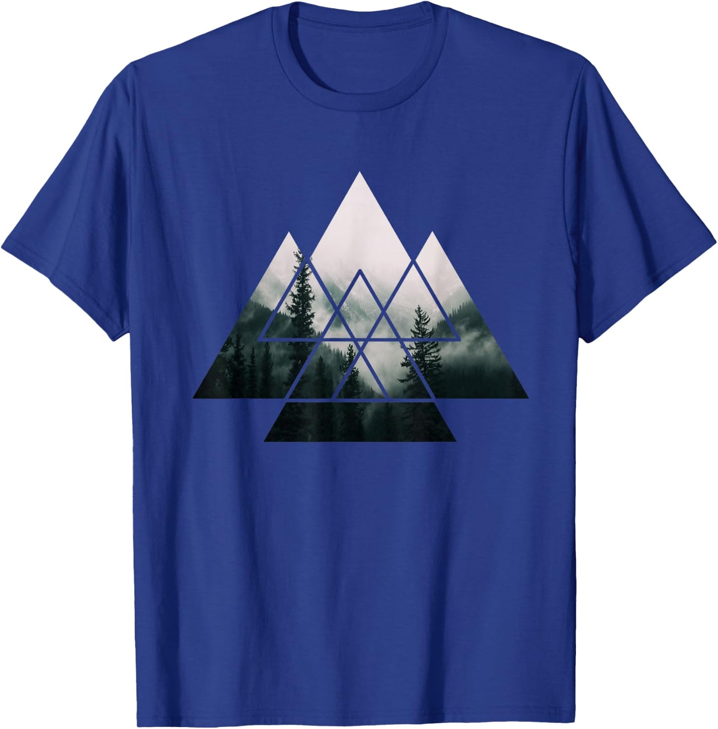 Wald Natur Quadrat Minimalismus Klimaschutz Mountain Environment Tree T-Shirt - T-Shirt | Royal