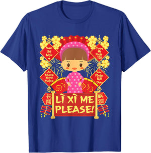 Li Xi Me Please Girl - 2025 Kid - Vietnamese Lunar New Year T-Shirt - T-Shirt | Royal