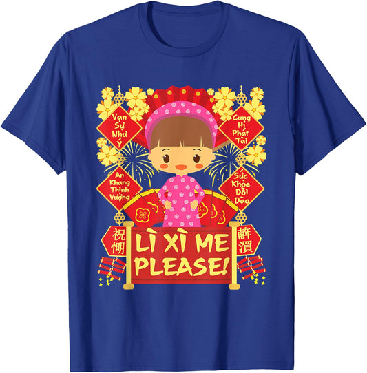 Li Xi Me Please Girl - 2025 Kid - Vietnamese Lunar New Year T-Shirt - T-Shirt | Royal