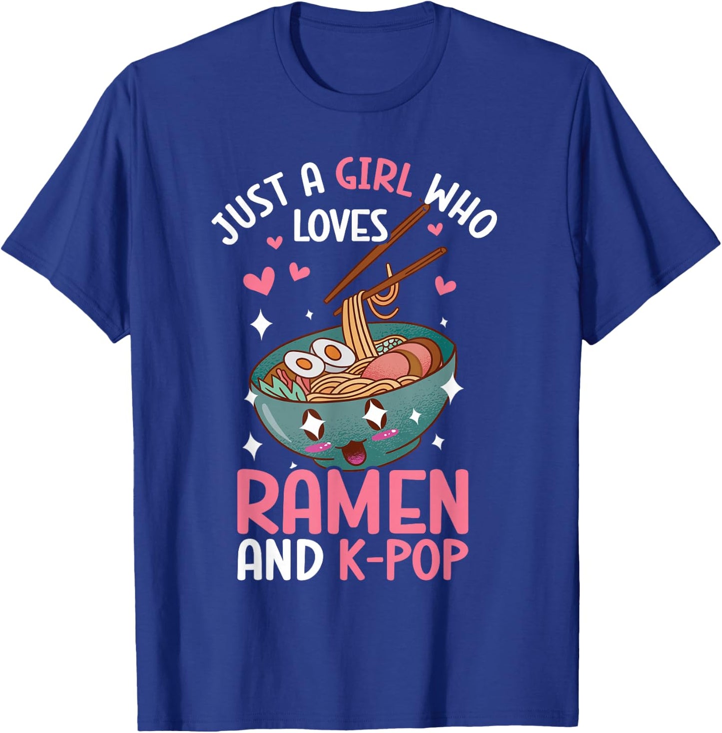 Just A Girl Who Loves Ramen And K-Pop Graphic Teen Girls T-Shirt - T-Shirt | Royal