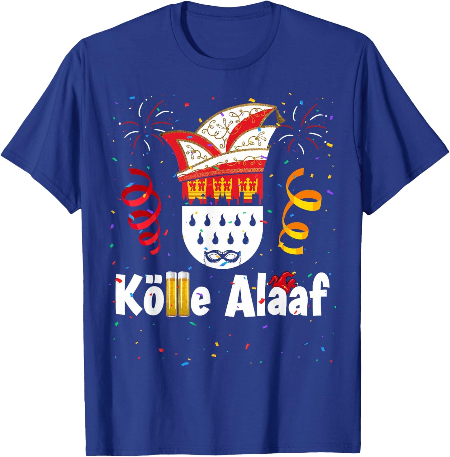Cologne Cathedral Cologne Alaaf Confetti Carnival , black T-Shirt - T-Shirt | Royal