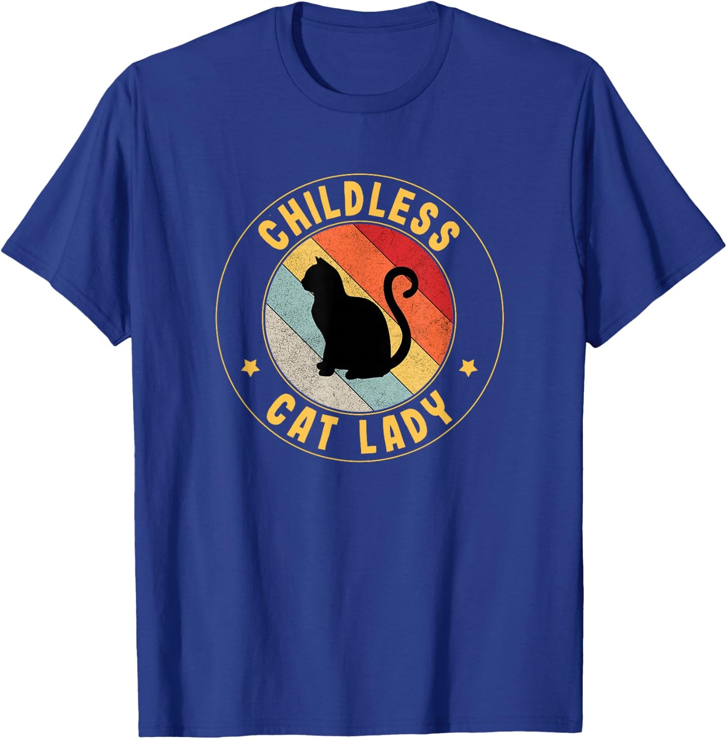 Vintage Childless Cat Lady T-Shirt - T-Shirt | Royal