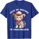 Hold On Partner I'm Overstimulated Cat Cowboy Cute Funny T-Shirt - T-Shirt | Royal