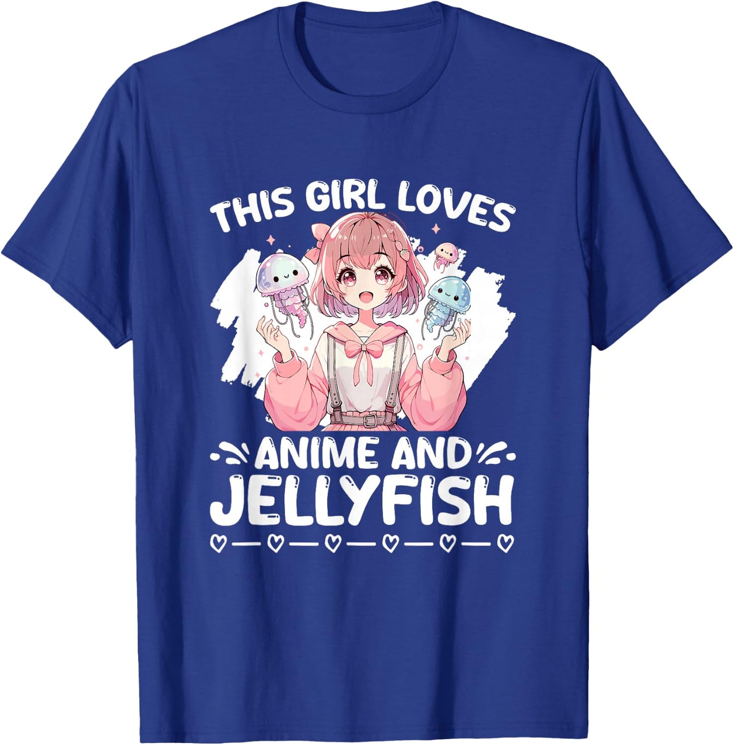 Girl Loves Anime And Jellyfish Japan Scuba Kawaii Jelly Fish T-Shirt - T-Shirt | Royal