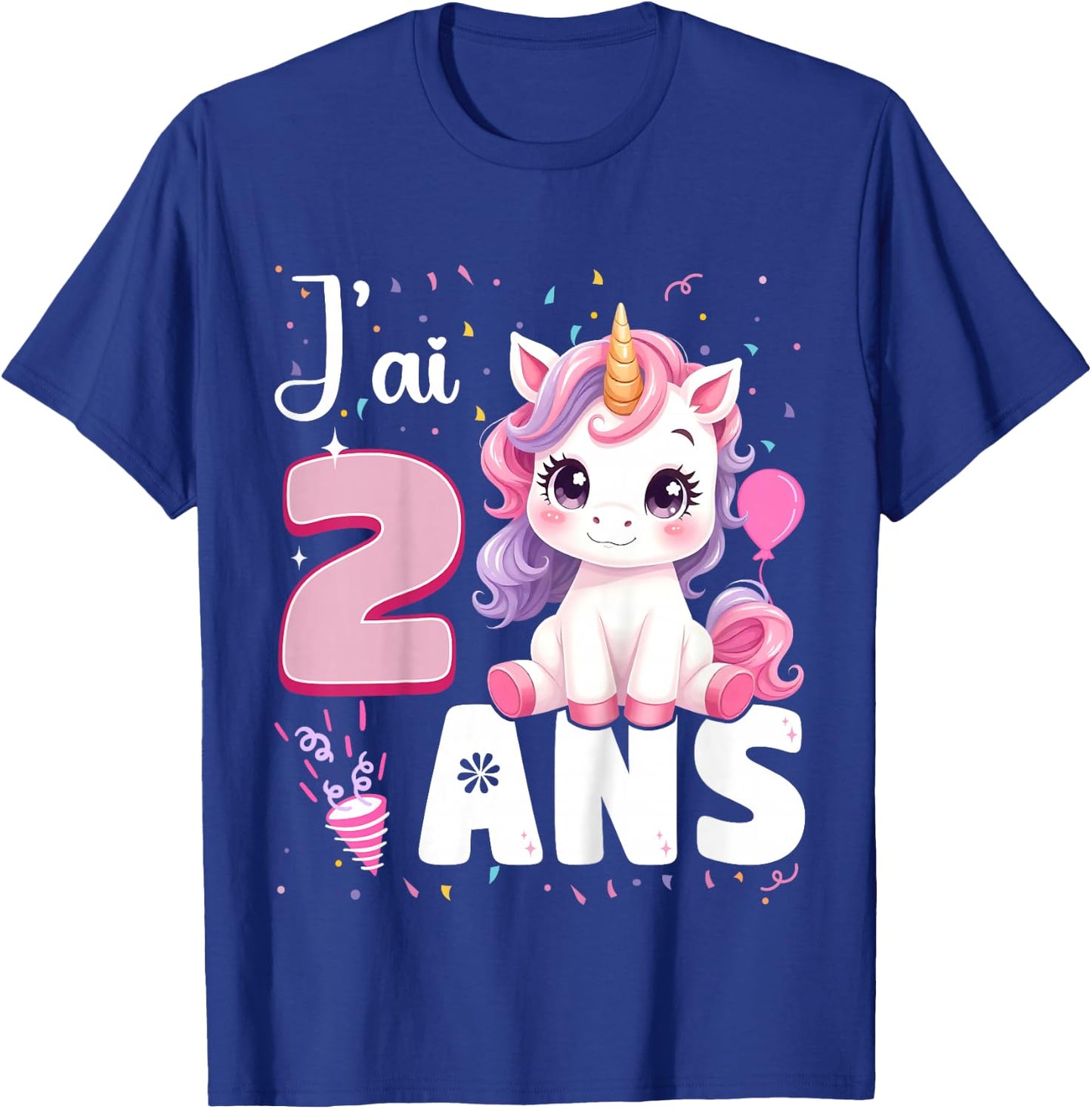 2 Years Unicorn Girl Birthday 2 Years I Ai 2 Years , Black, 2 T-Shirt - T-Shirt | Royal