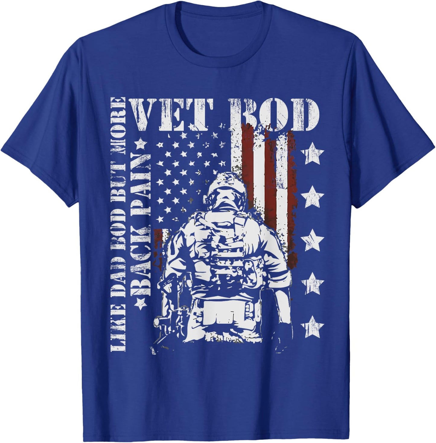 Vintage Vet Bod Like Dad Bod But More Back Pain Retro T-Shirt - T-Shirt | Royal