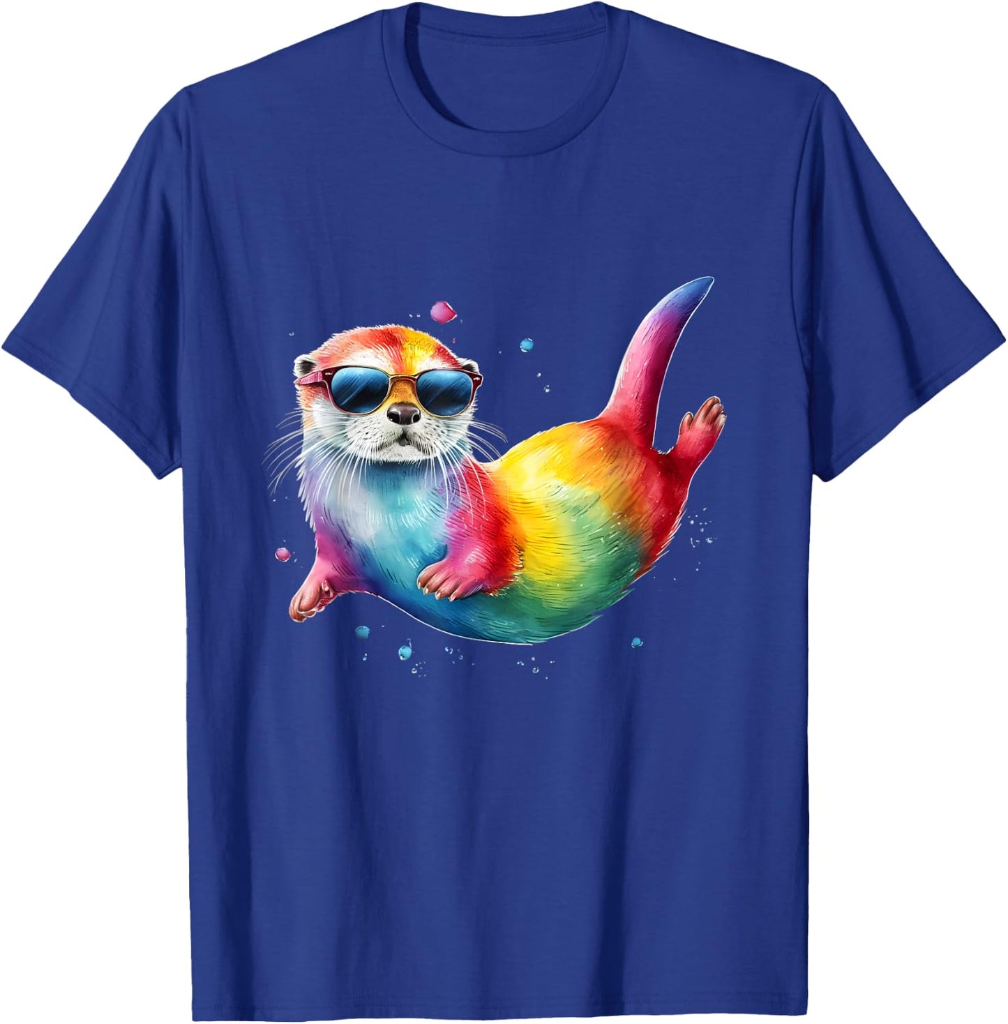 Otter Men Woman Colorful Watercolor Otter T-Shirt - T-Shirt | Royal