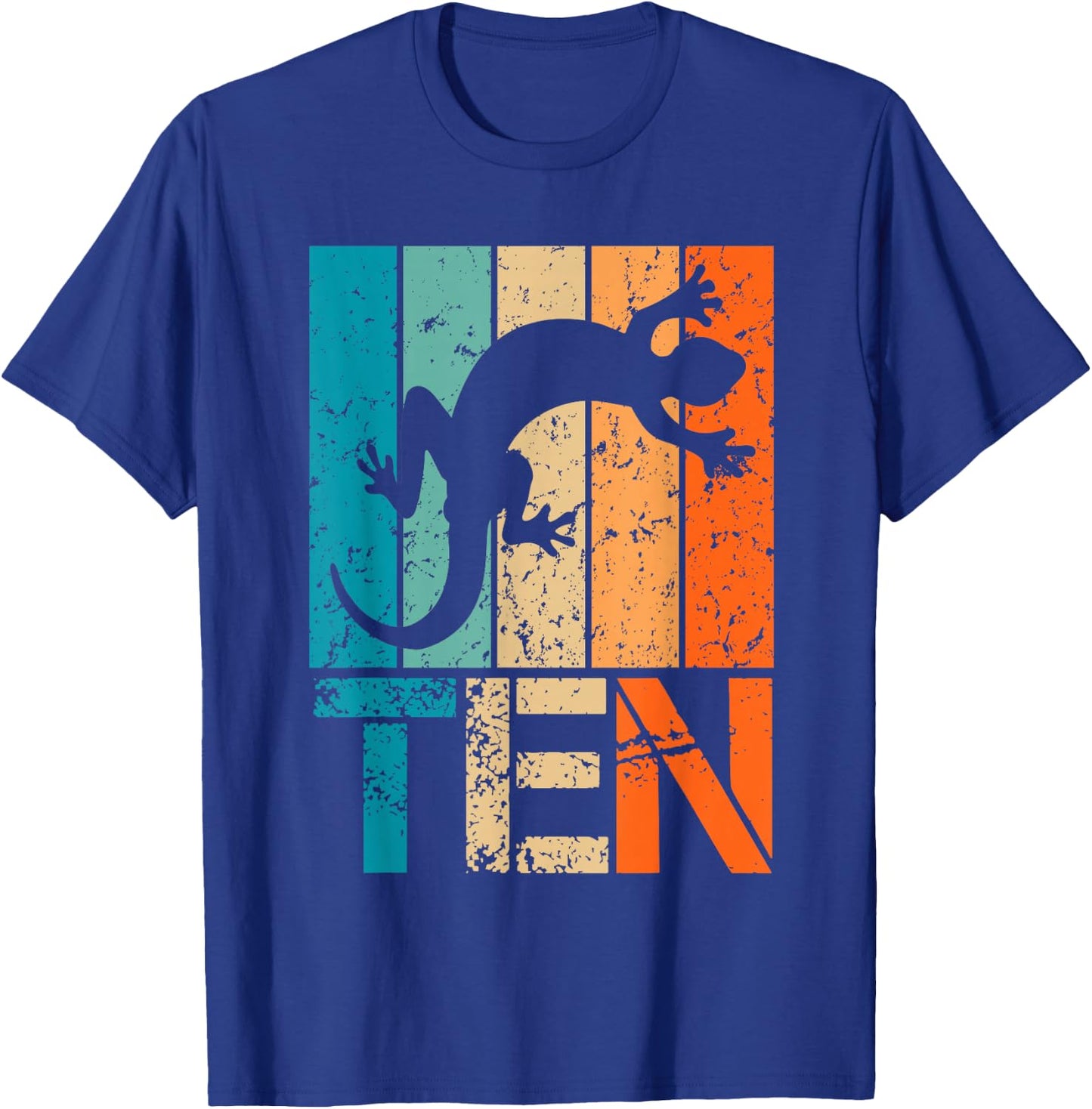 10th Lizard Birthday 10 Year Old 10yr Boys Birthday Reptile T-Shirt - T-Shirt | Royal