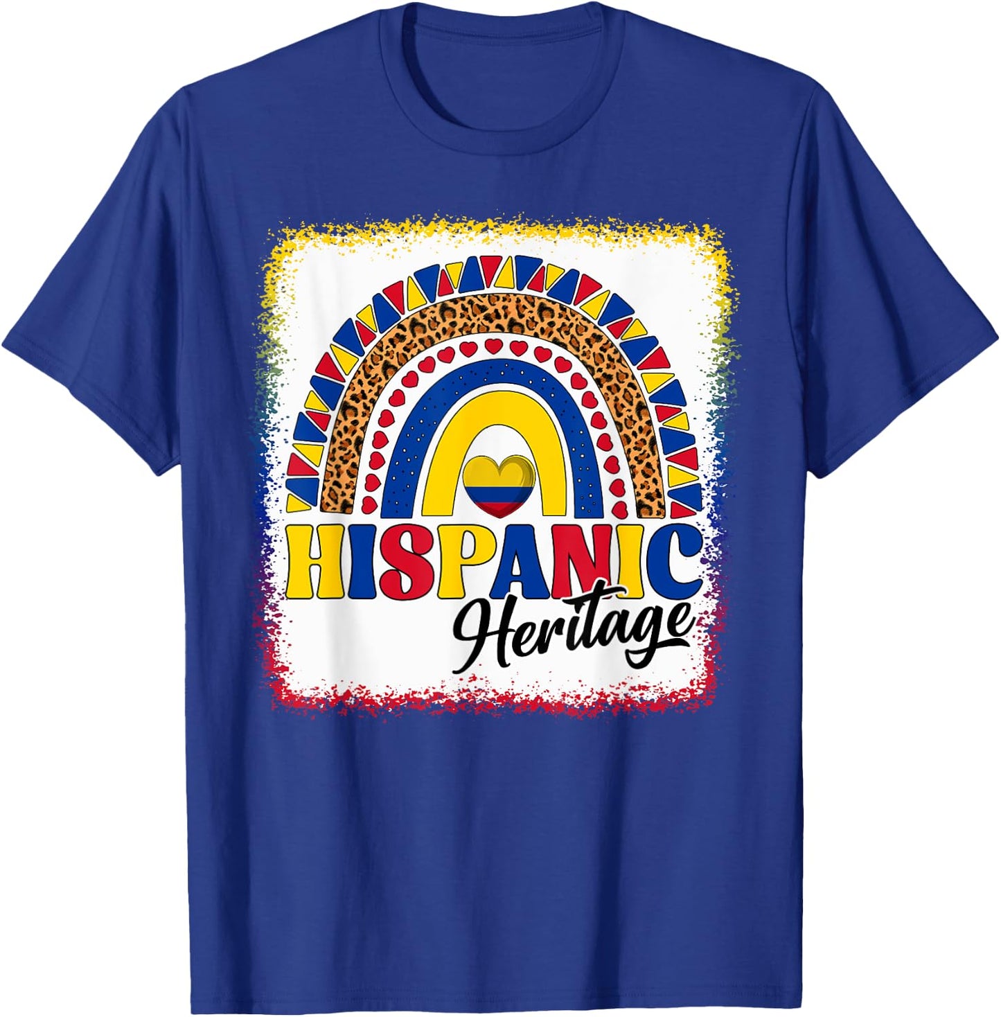 Colombia Hispanic Heritage Month Colombian Flag Boho Rainbow T-Shirt - T-Shirt | Royal