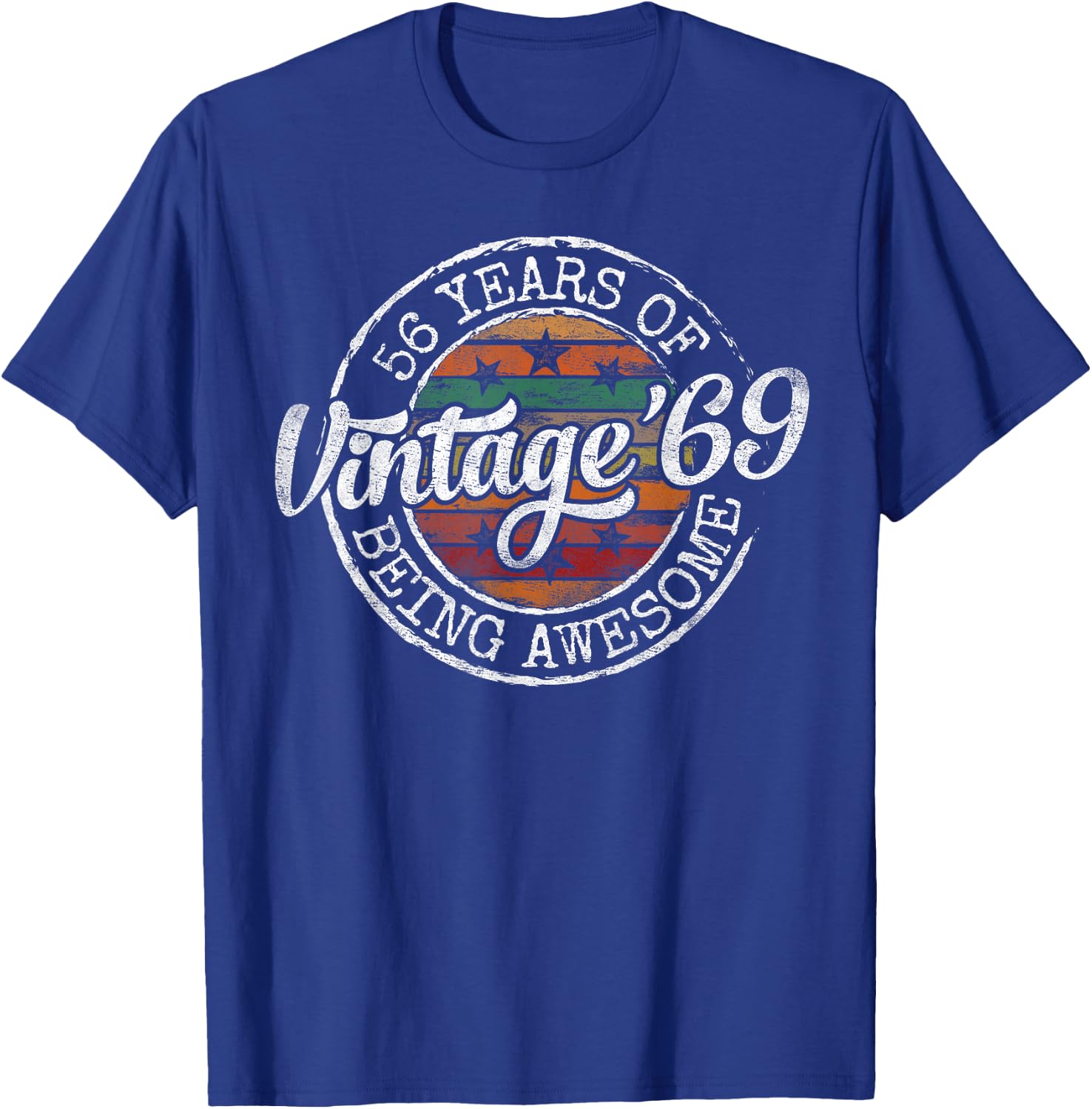 Vintage 1969 Bday Stamp 56th Birthday Gifts 56 Year Old T-Shirt - T-Shirt | Royal