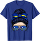 Caribbean Curacao Flag Messy Bun Sunglasses Pride T-Shirt - T-Shirt | Royal