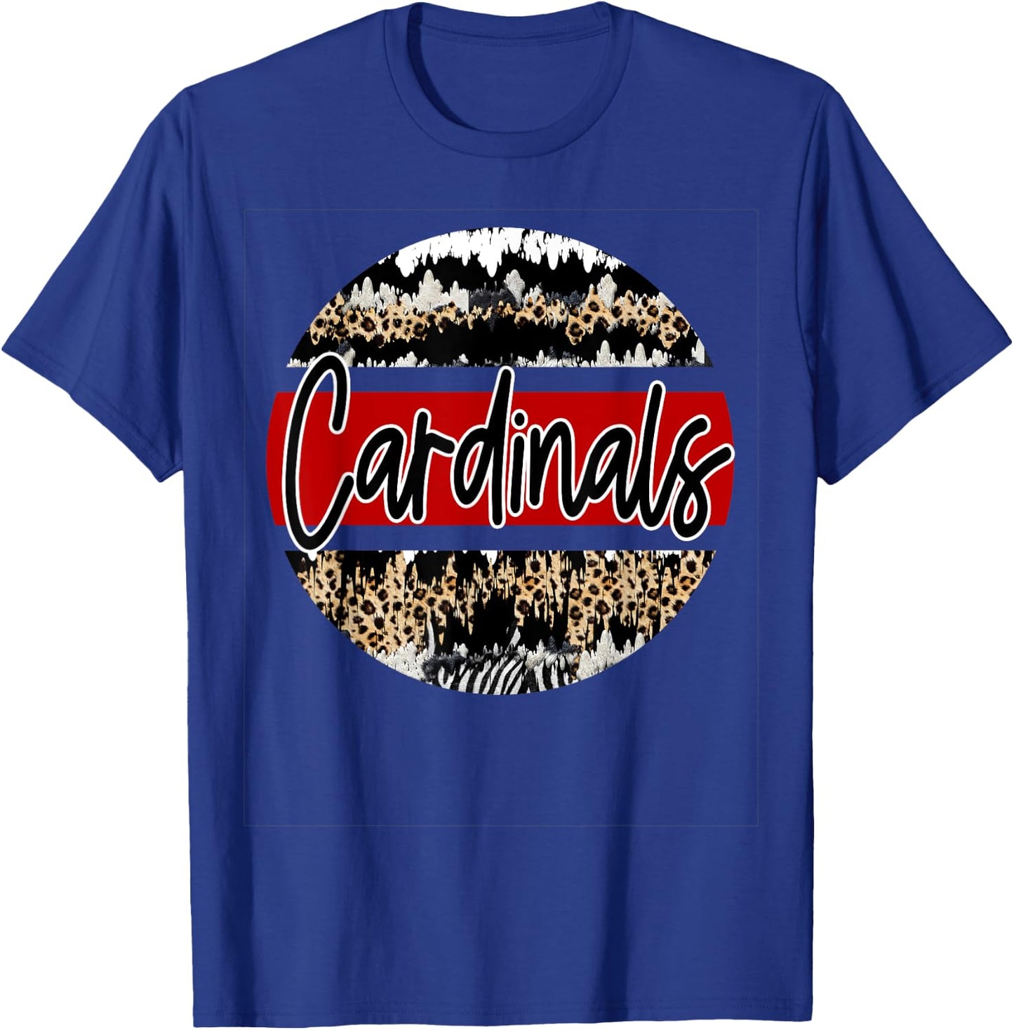 Cardinals Leopard Print School Spirit T-Shirt - T-Shirt | Royal