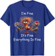 Funny Chicken I'm Fine Crazy Rooster Frazzled Design T-Shirt - T-Shirt | Royal