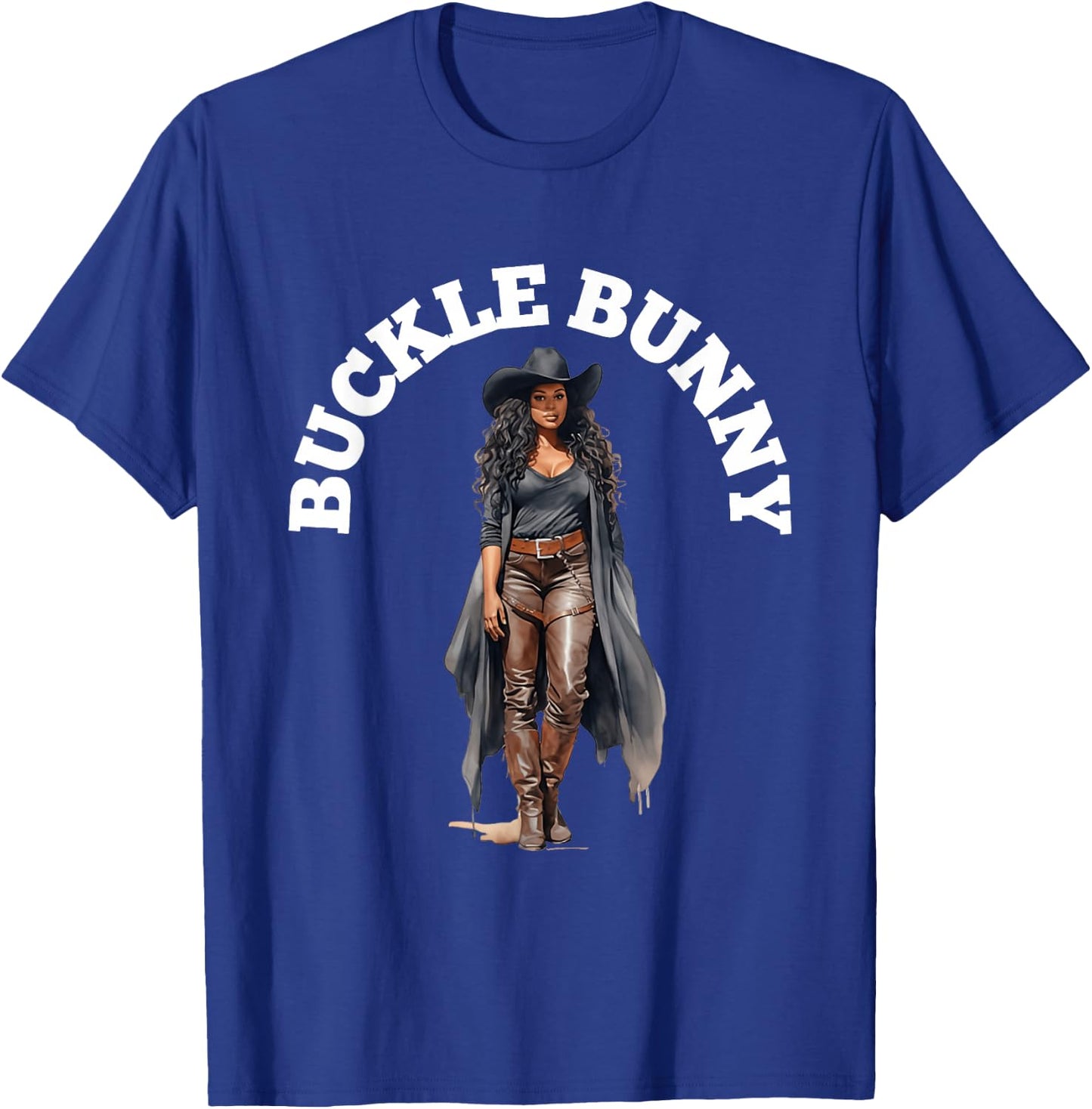 Buckle Bunny , Black Cowgirl Western T-Shirt - T-Shirt | Royal