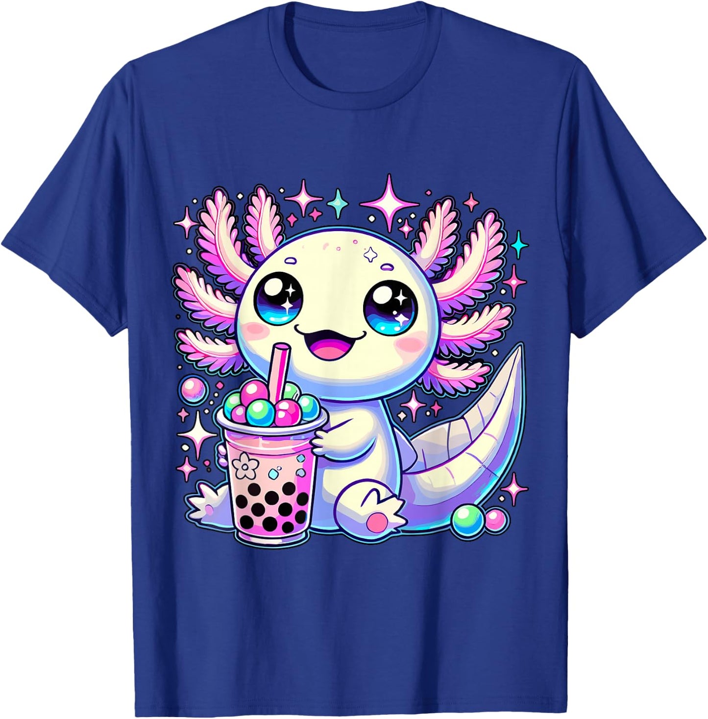 Magical and Funny Axolotl lover Gifts -Adults & Kids Boba Tea Bubble Tea T-Shirt - T-Shirt | Royal