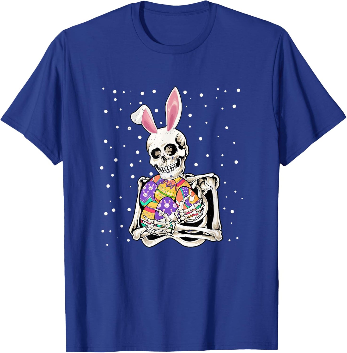 Bunny Skeleton Holding Easter Eggs Funny Easter Day Kids T-Shirt - T-Shirt | Royal