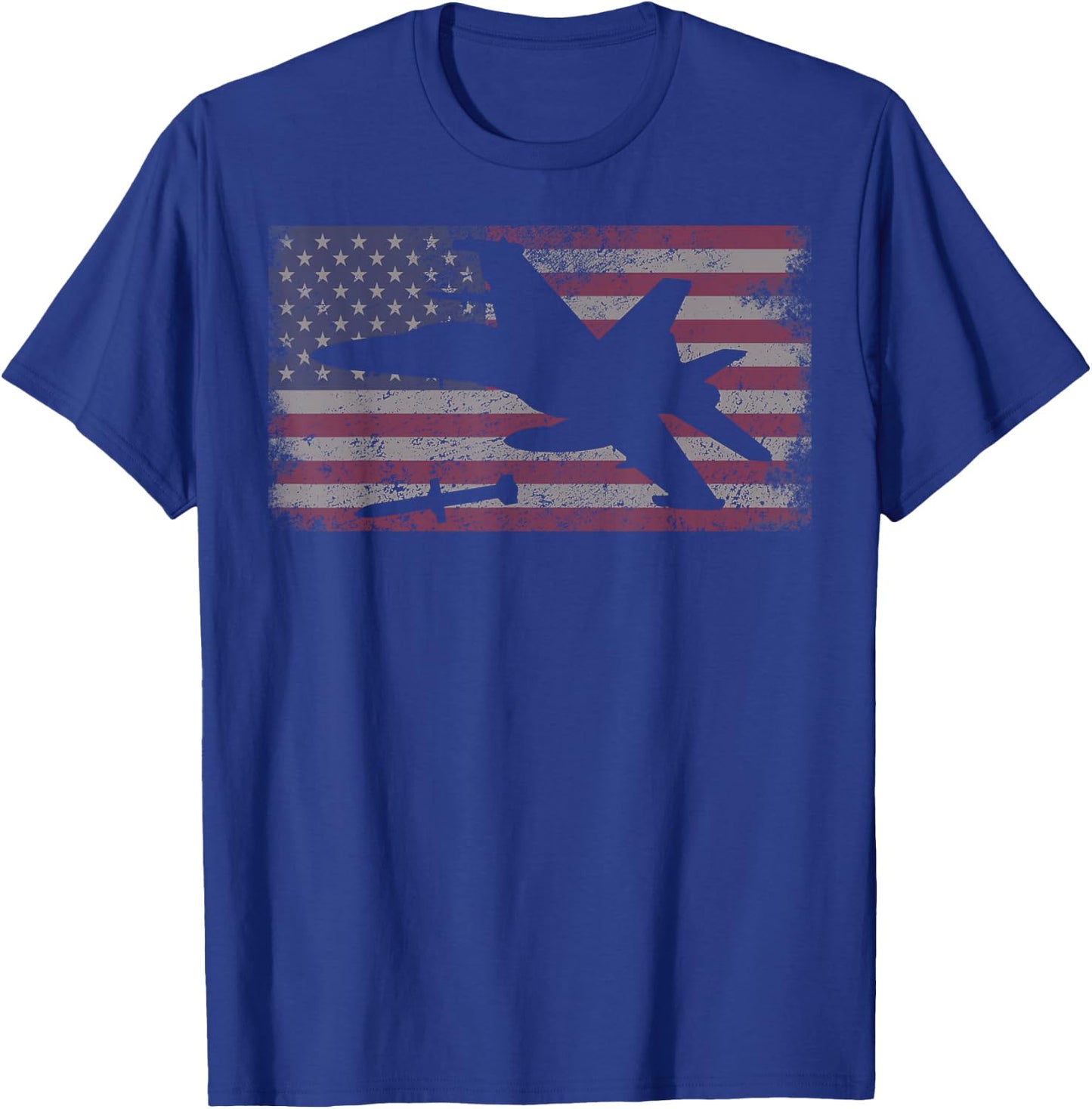 EA-18G Growler Jet Plane USA Flag Patriot Gift T-Shirt - T-Shirt | Royal