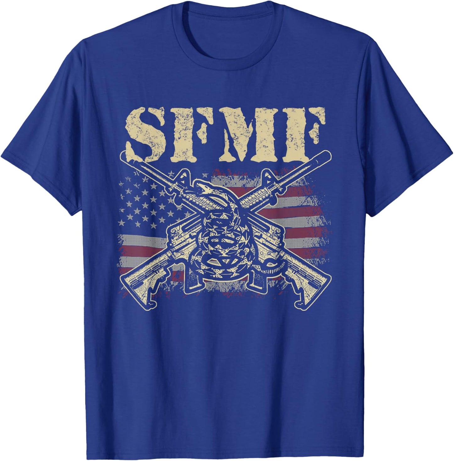 SFMF Military Slang Patriotic American Flag Veteran Gift Men T-Shirt - T-Shirt | Royal