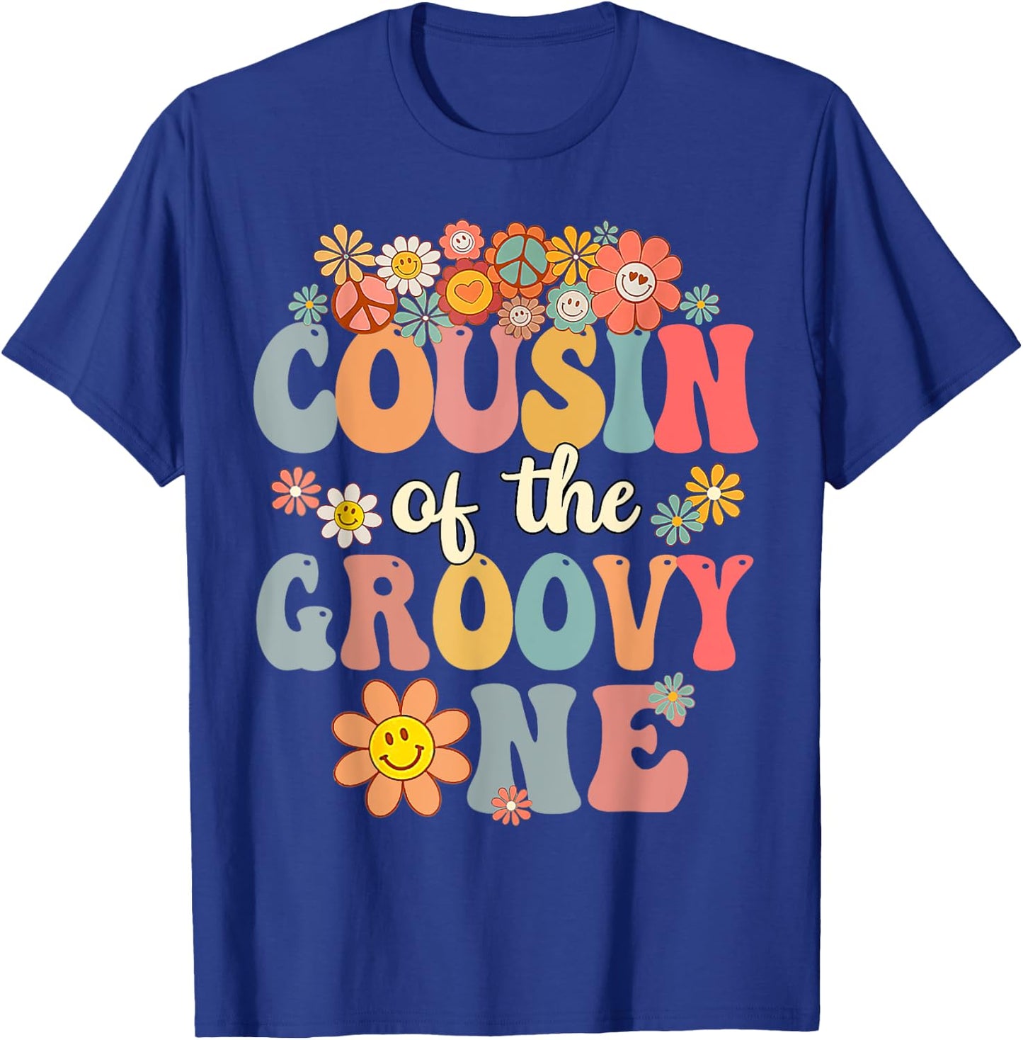 Cousin of Groovy One Matching Family 1st Birthday Party T-Shirt - T-Shirt | Royal