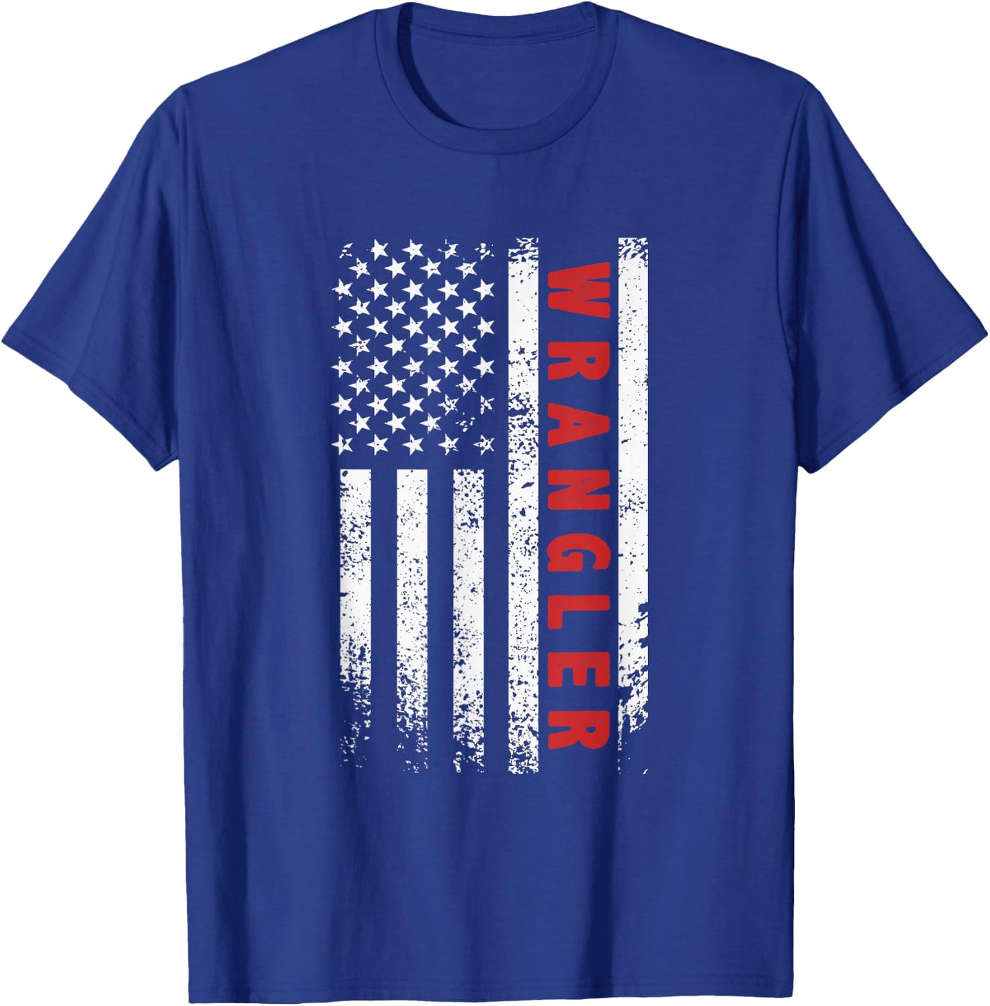 US Wrangler-Profession Independence Day Red Line USA Flag , black T-Shirt - T-Shirt | Royal