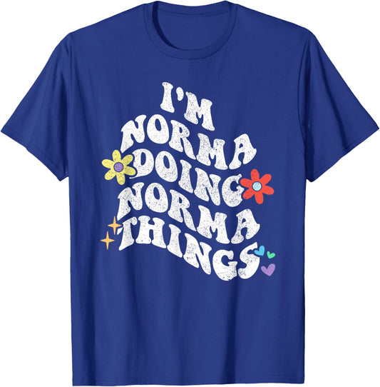 Retro Groovy Im NORMA Doing NORMA Things Funny Mother's Day T-Shirt - T-Shirt | Royal