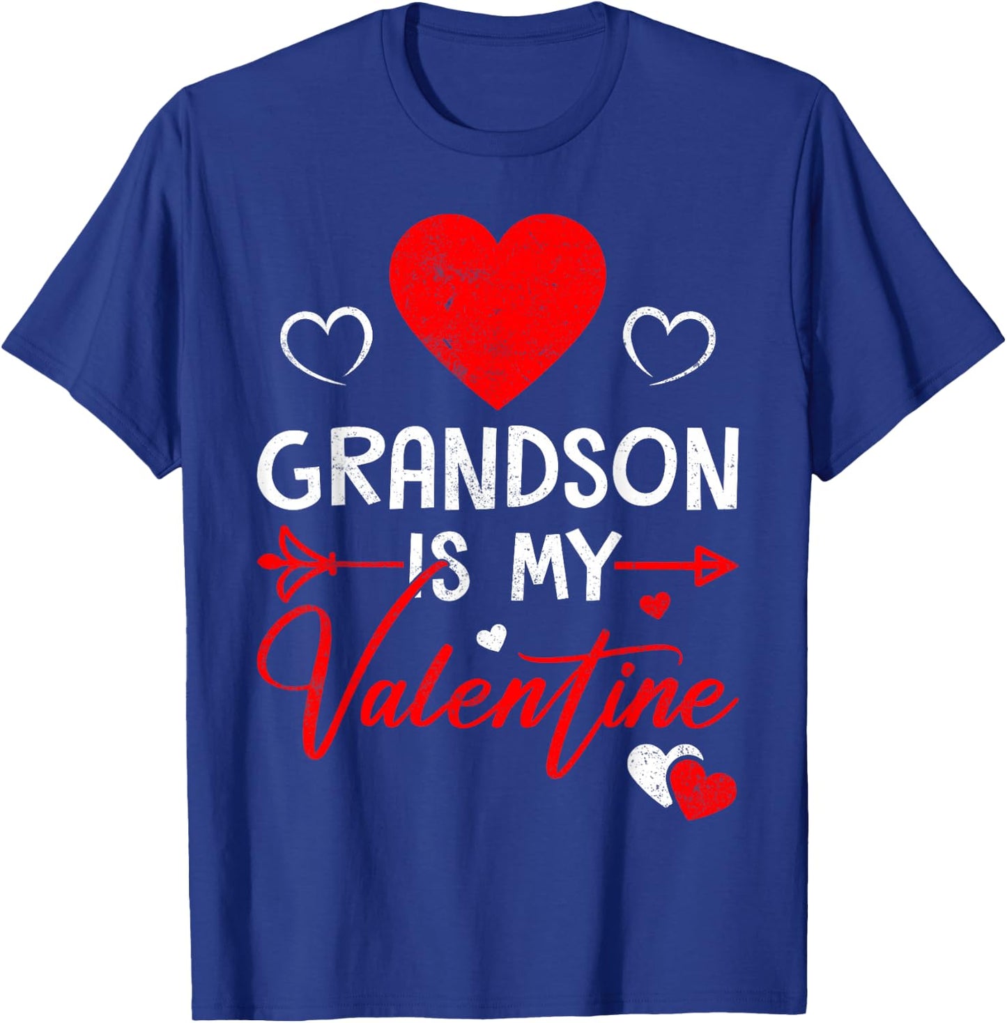 Family Matching Love Heart Grandson Is My Valentine T-Shirt - T-Shirt | Royal