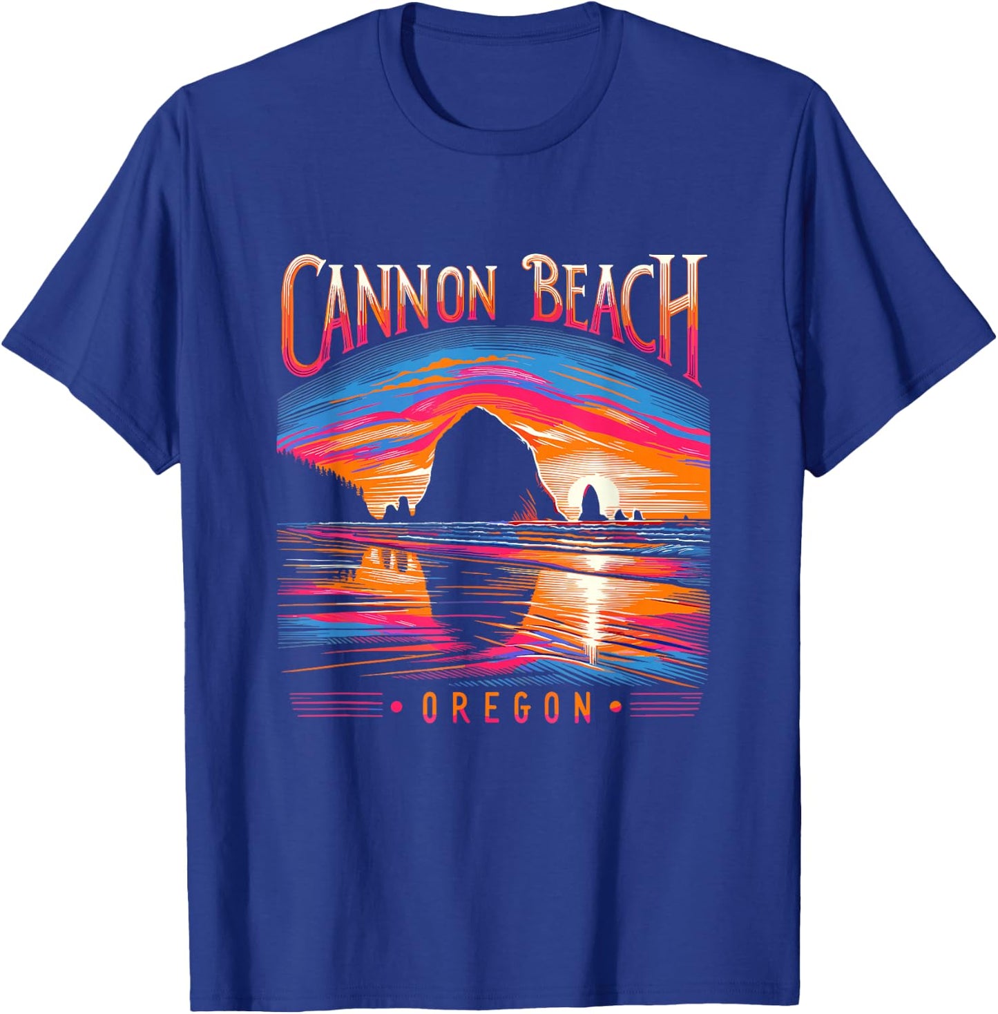 Cannon Beach Oregon Travel Summer Family Vacation T-Shirt - T-Shirt | Royal