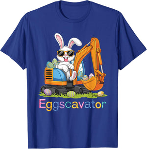 Eggs-Cavator Easter Bunny Excavator Toddler Boys Easter Kids T-Shirt - T-Shirt | Royal