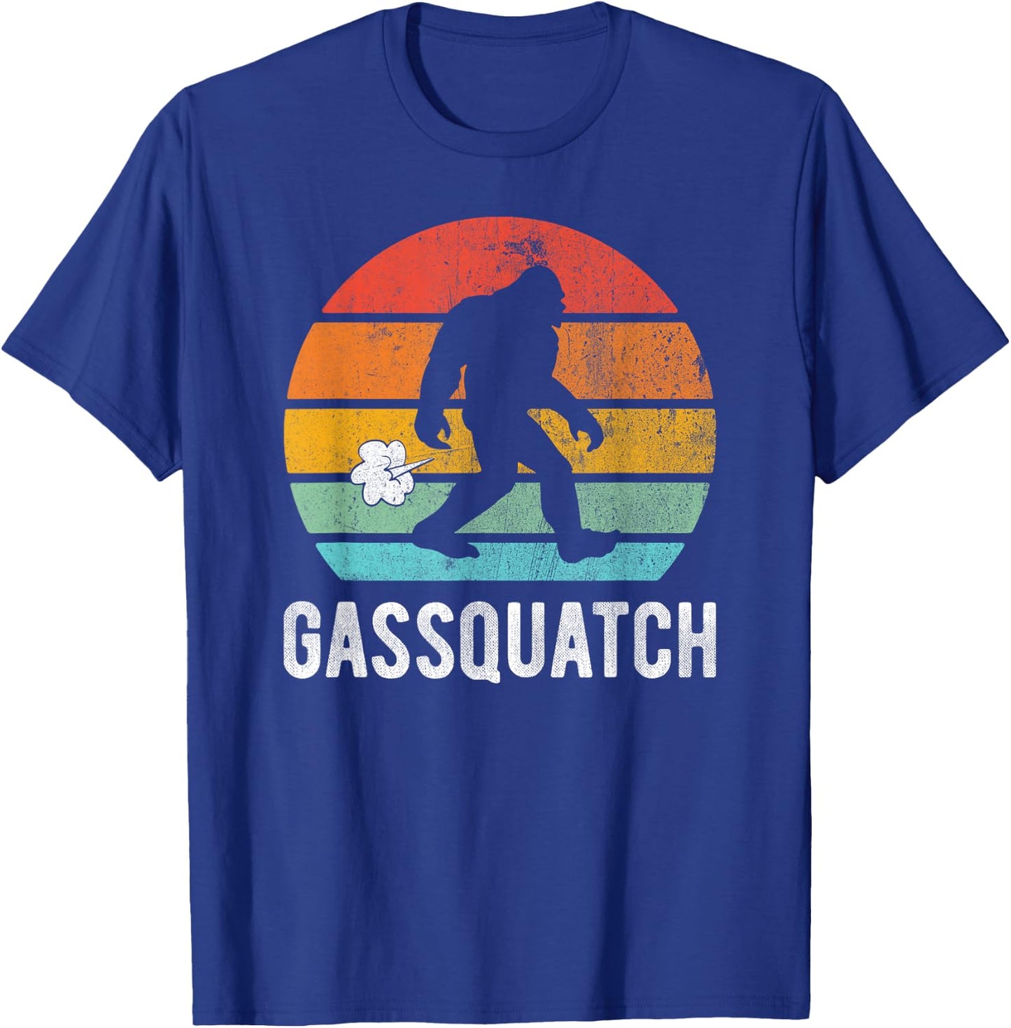 Gassquatch Funny Farting Bigfoot Sasquatch Fart Joke Pun T-Shirt - T-Shirt | Royal