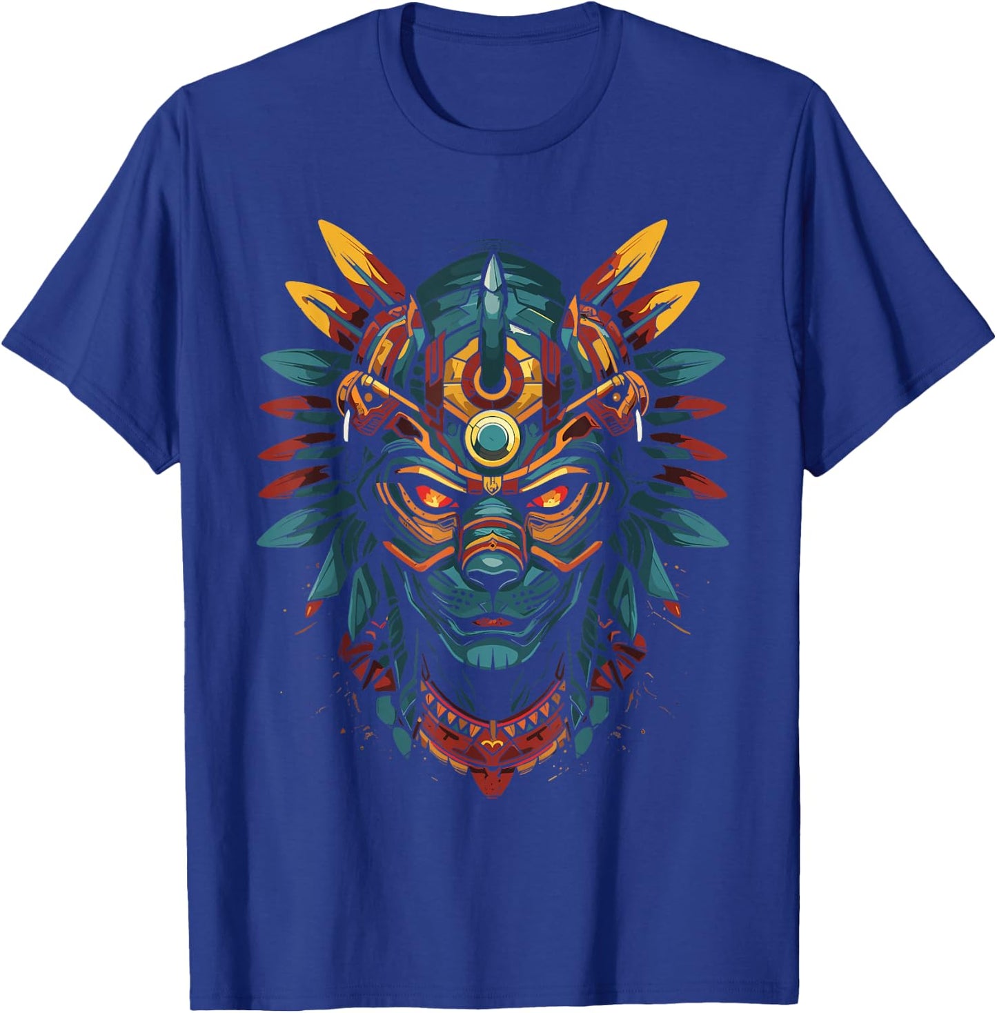 Aztec Jaguar Warrior Aztec Culture Mayan Indigenous T-Shirt - T-Shirt | Royal