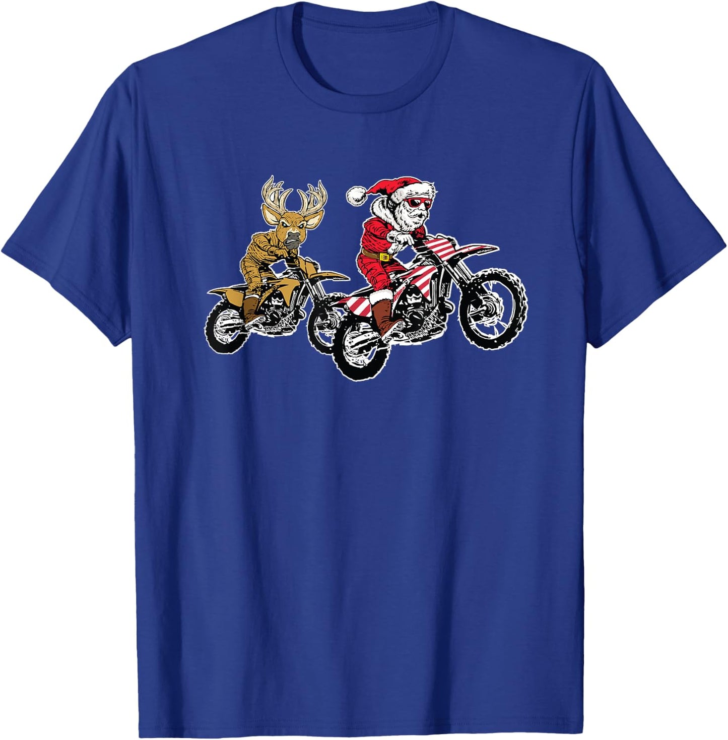 Christmas Motocross Santa Claus MX Dirt Bike T-Shirt - T-Shirt | Royal