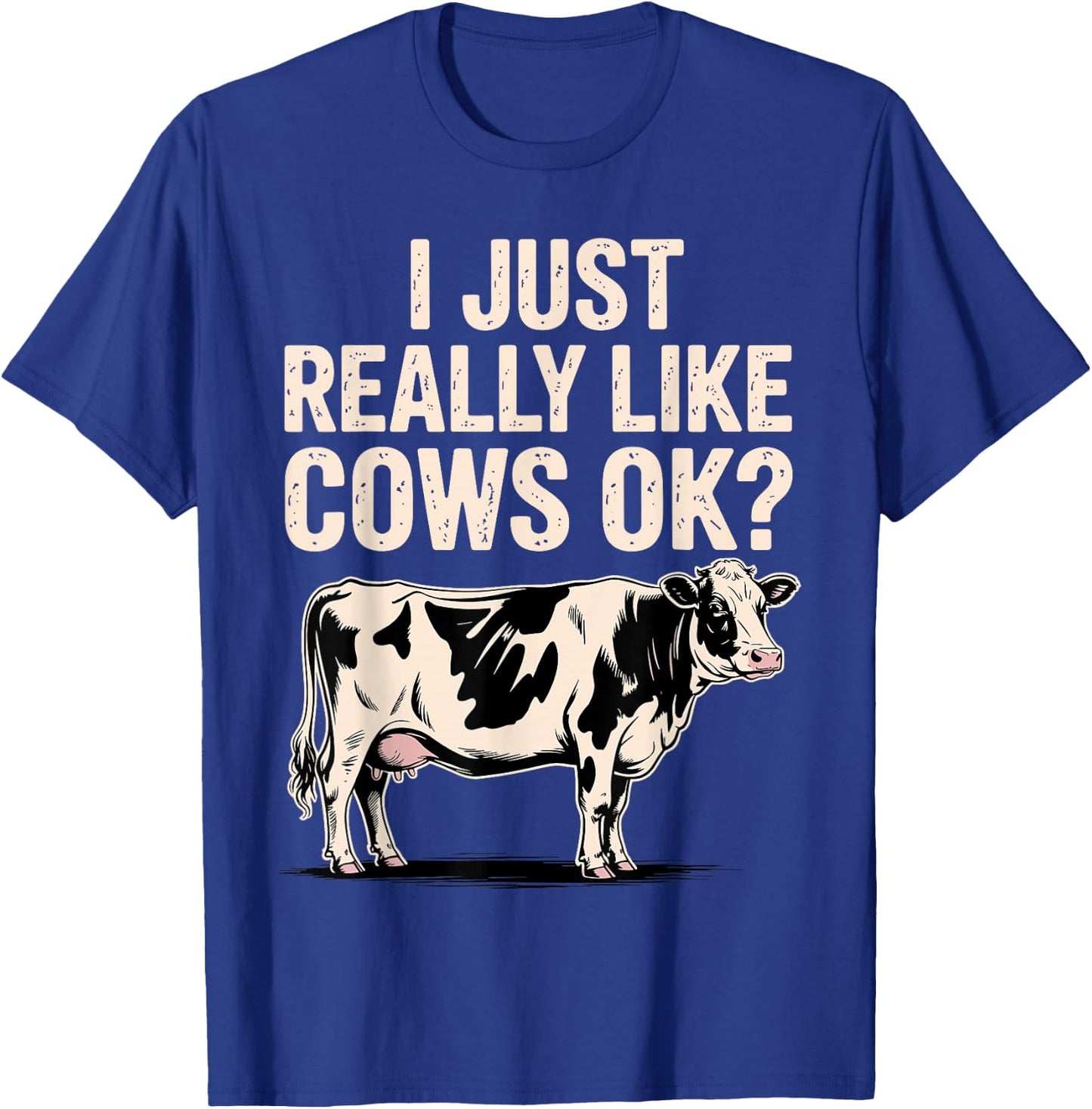 Funny Cow Design Women Kids Dairy Cattle Cow Lovers T-Shirt - T-Shirt | Royal